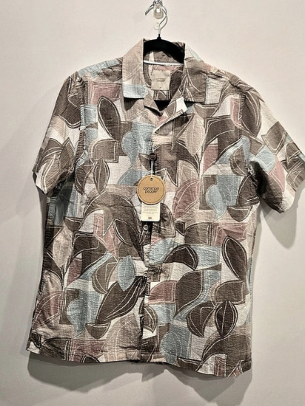 Common People Men's Geometric Short Sleeve Shirt